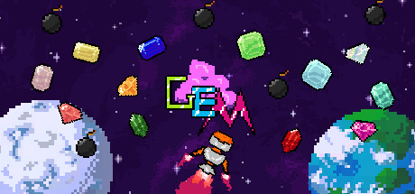 GEMcloud Steam cover showing a pixel-art astronaut collecting gems in space